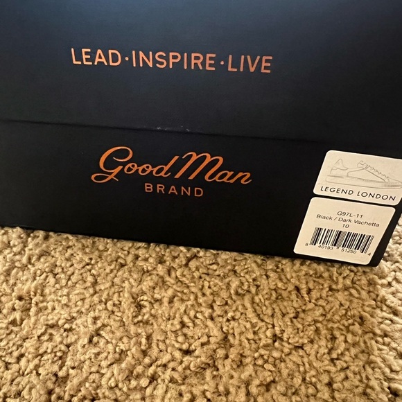 NIB Good Man Brand Legend London Black Mens Italian Leather Shoes Size 10 - Picture 5 of 10